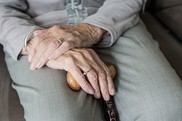 elderly ladies hands in lap