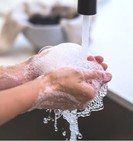 soapy hand washing