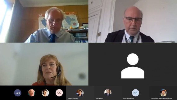 screen shot of Cabinet Members during virtual meeting