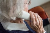 Elderly lady talking on the phone