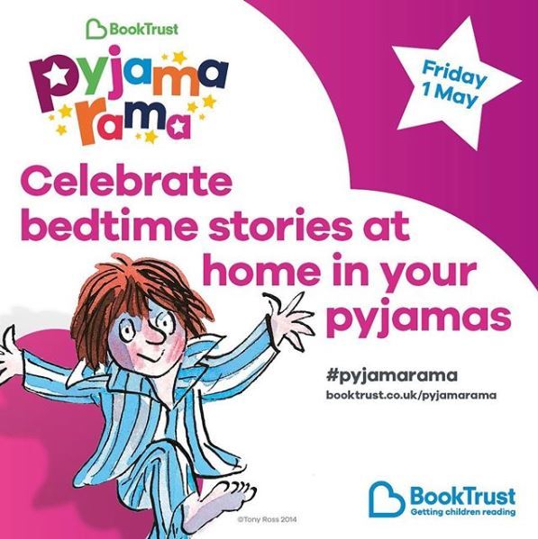 cartoon boy in his pyjamas Book Trust graphic