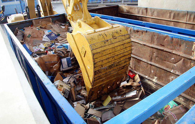 skip at a recycling centre