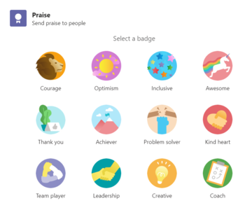 Praise when using Microsoft Teams