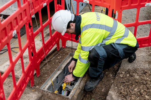 Photo of an Openreach engineer at work