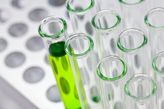 Liquid in test tubes indicating scientific research