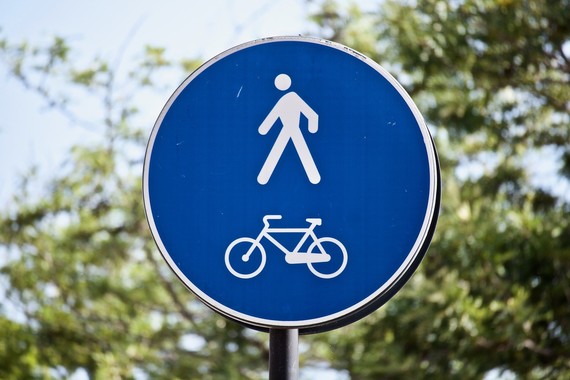 cycling walking roadsign