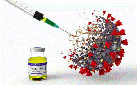 Syringe, covid varus and a bottle of vaccine