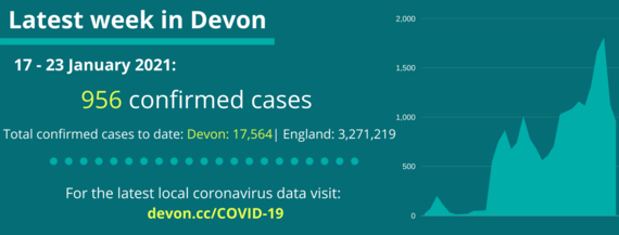 The picture in Devon this week - 556 confirmed cases