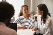 young person in a meeting