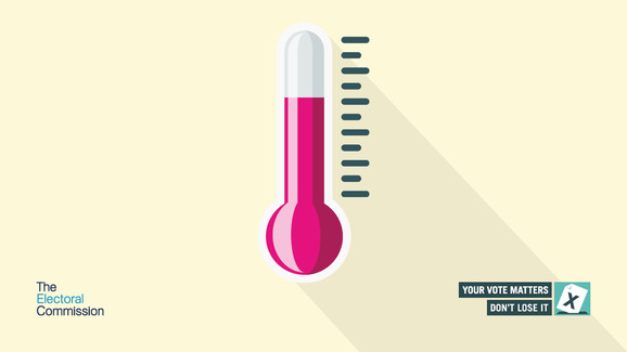 An graphic of a thermometer with a red line up it.