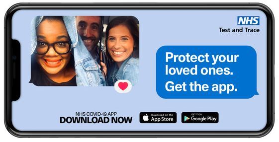 NHS app logo: protect your loved ones get the app.