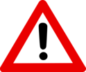exclamation mark road sign