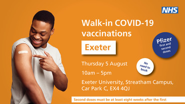Details of walkin vaccination in Exeter