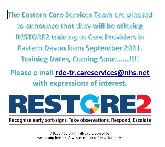 Restore2 logo and notification of training to providers
