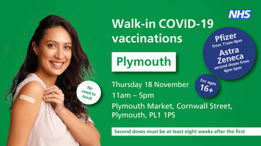 Walk-in vaccination centre Plymouth