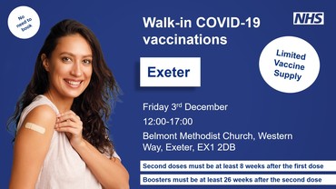 Walk in vaccination center Exeter