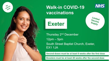 Walk in vaccination center Exeter