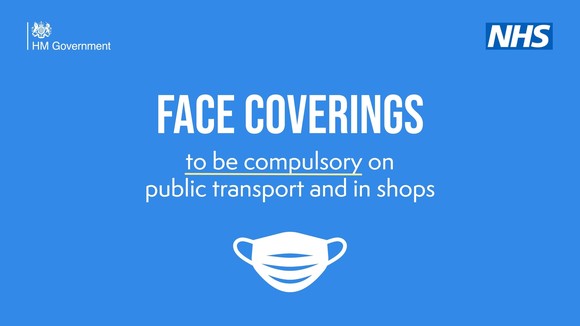 face coverings to be compulsory on public transport and in shops