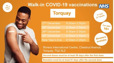 Walk-in vaccination clinics Torquay Christmas
