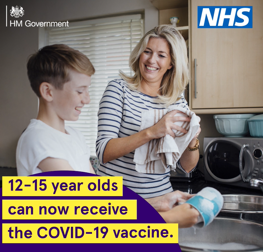 12-15 year olds can now have their COVID-19 vaccine