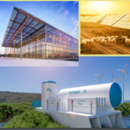 solar panels, sheep, a building and some hydrogen