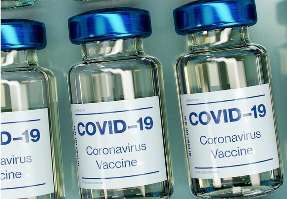 Coronavirus vaccine in bottles