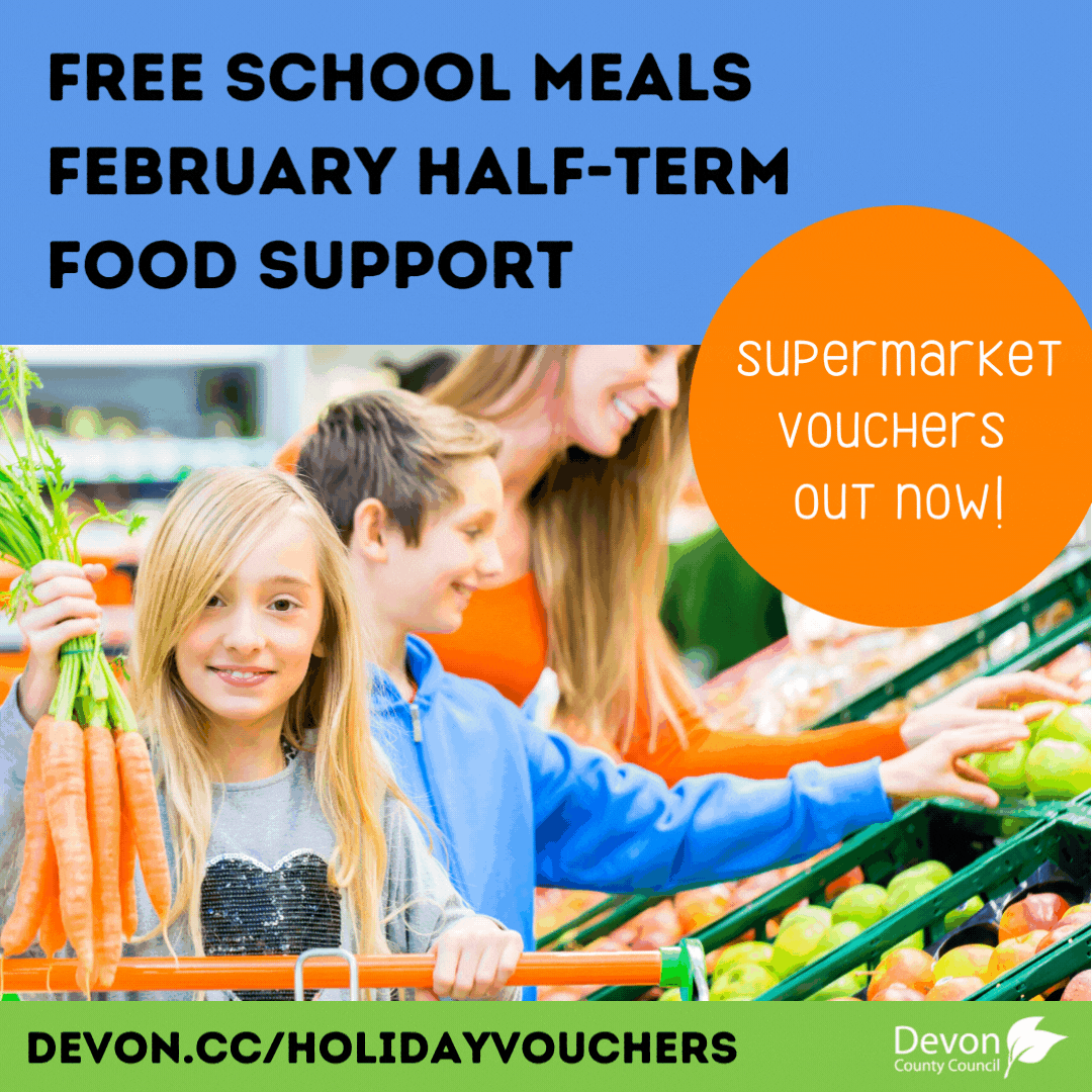Free school meal holiday vouchers for Feb half term