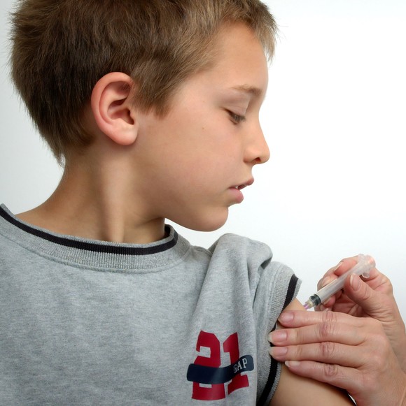 child having injection