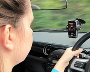 Using a mobile hands-free device while driving a car