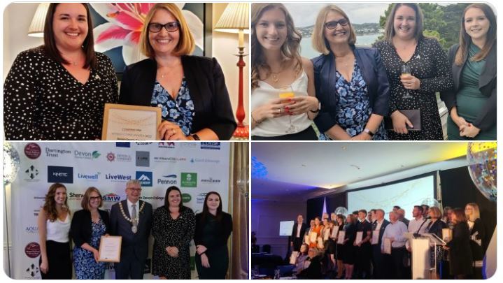 Our Apprenticeship team and two HR members collecting the award