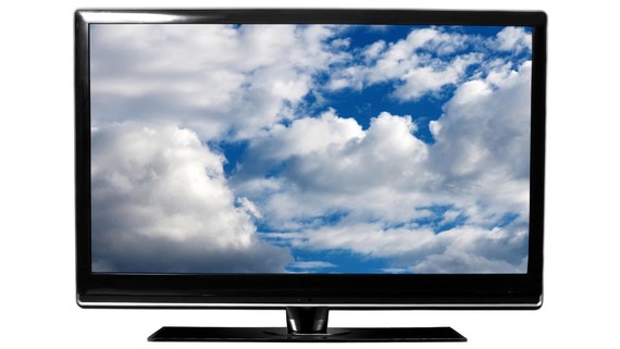 TV with clouds on the screen