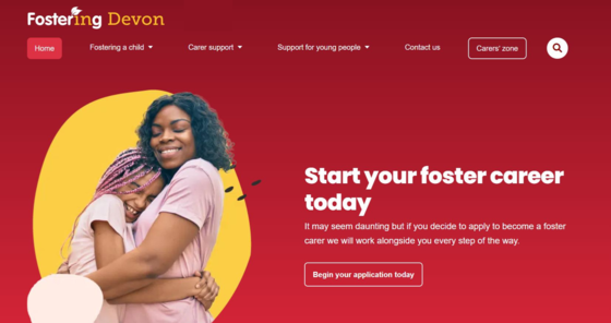 Fostering Devon website home page