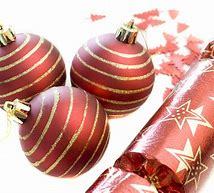 Christmas baubles and crackers