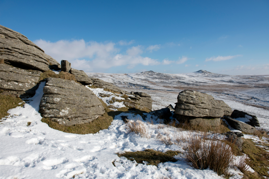 Snow covered Dartmoor