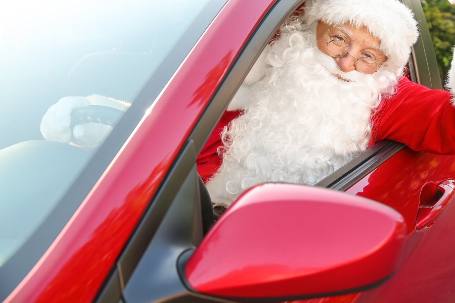 Santa driving