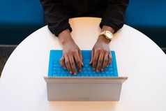 Person using a laptop