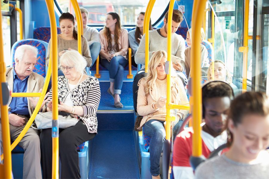 passengers on a bus