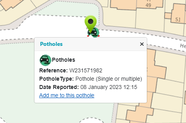 Pothole map