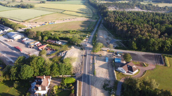 Aerial view of the A382 link road