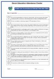 Attendance charter containing 13 pledges
