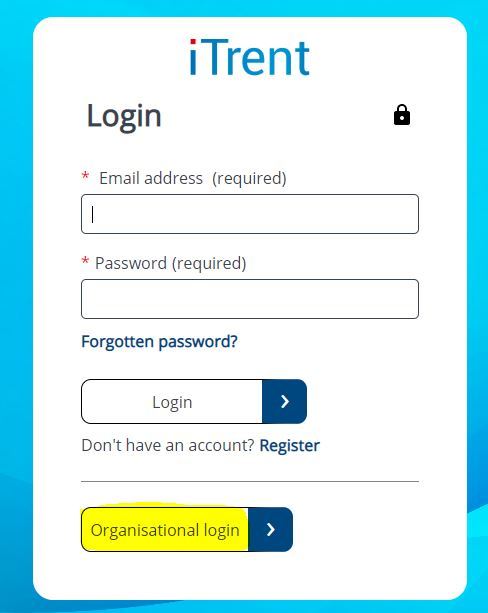 itrent log in screen