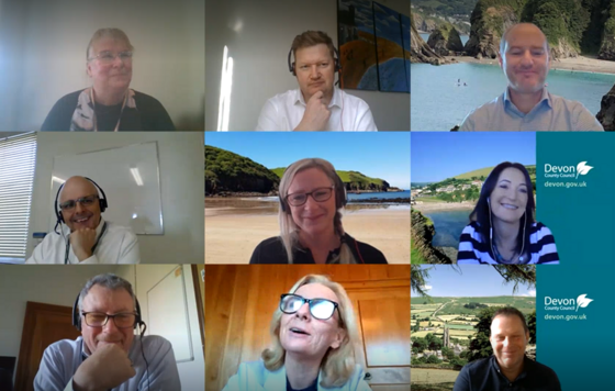 Donna and SLT at the recent all staff Teams meeting - screenshot