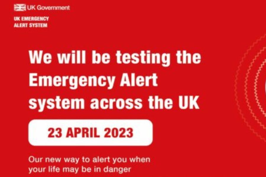 Government message: We will be testing the Emergency Alert system across the UK on Sunday 23 April
