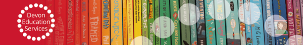 School Library Service header with images of book spines and the Devon Education Services logo