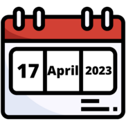 Calendar showing the date 17 April 2023