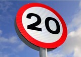 20 mph restriction sign