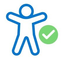 Microsoft icon showing figure of a person with a green tick