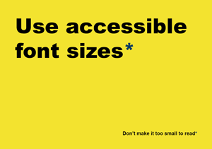 The word Accessible in a large font size and the word Inaccessible in a tiny font size on a yellow background