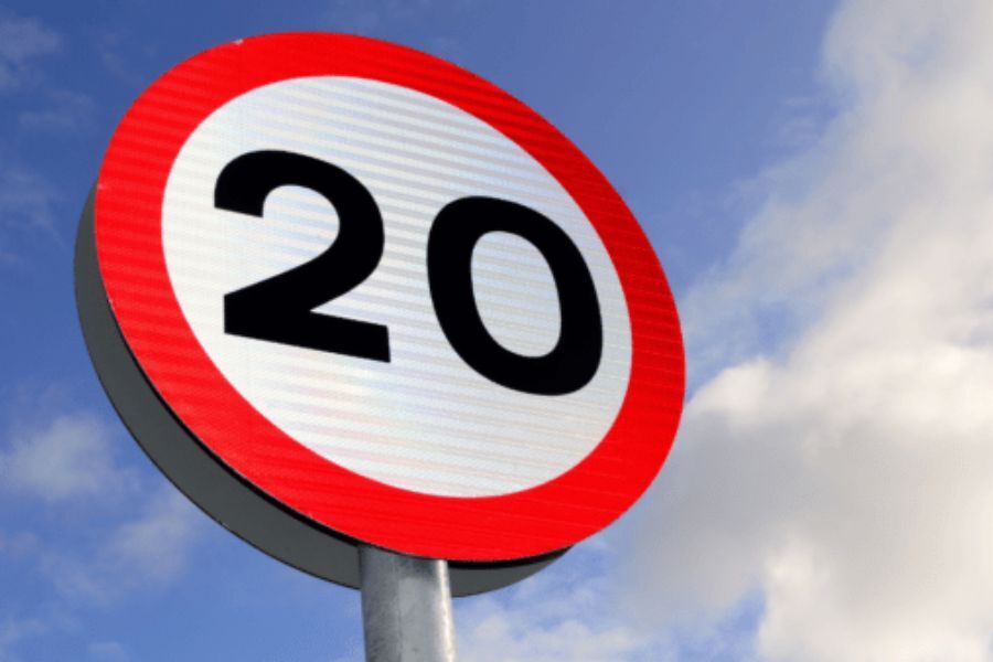 A 20mph sign