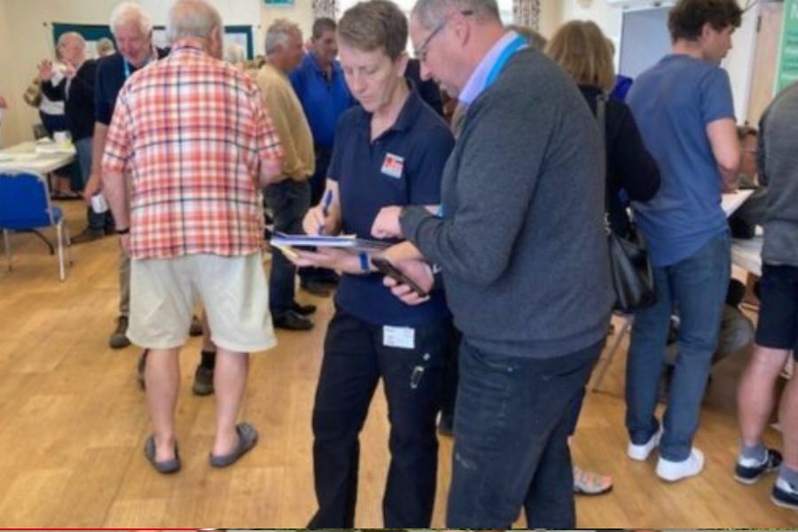 Local residents of Newton Poppleford gathered at a drop-in session in the village to talk about the recent flooding